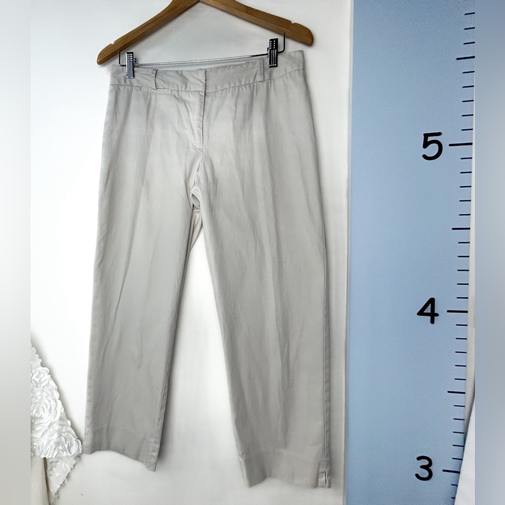 Talbots White Cropped Signature Chino Khaki‎ Pants 6